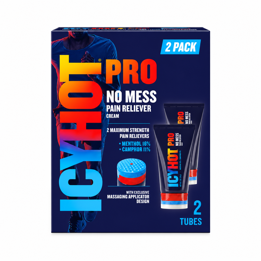 Icy Hot Pro No-Mess Pain Relief Cream, 3 fl oz, 2 pk
