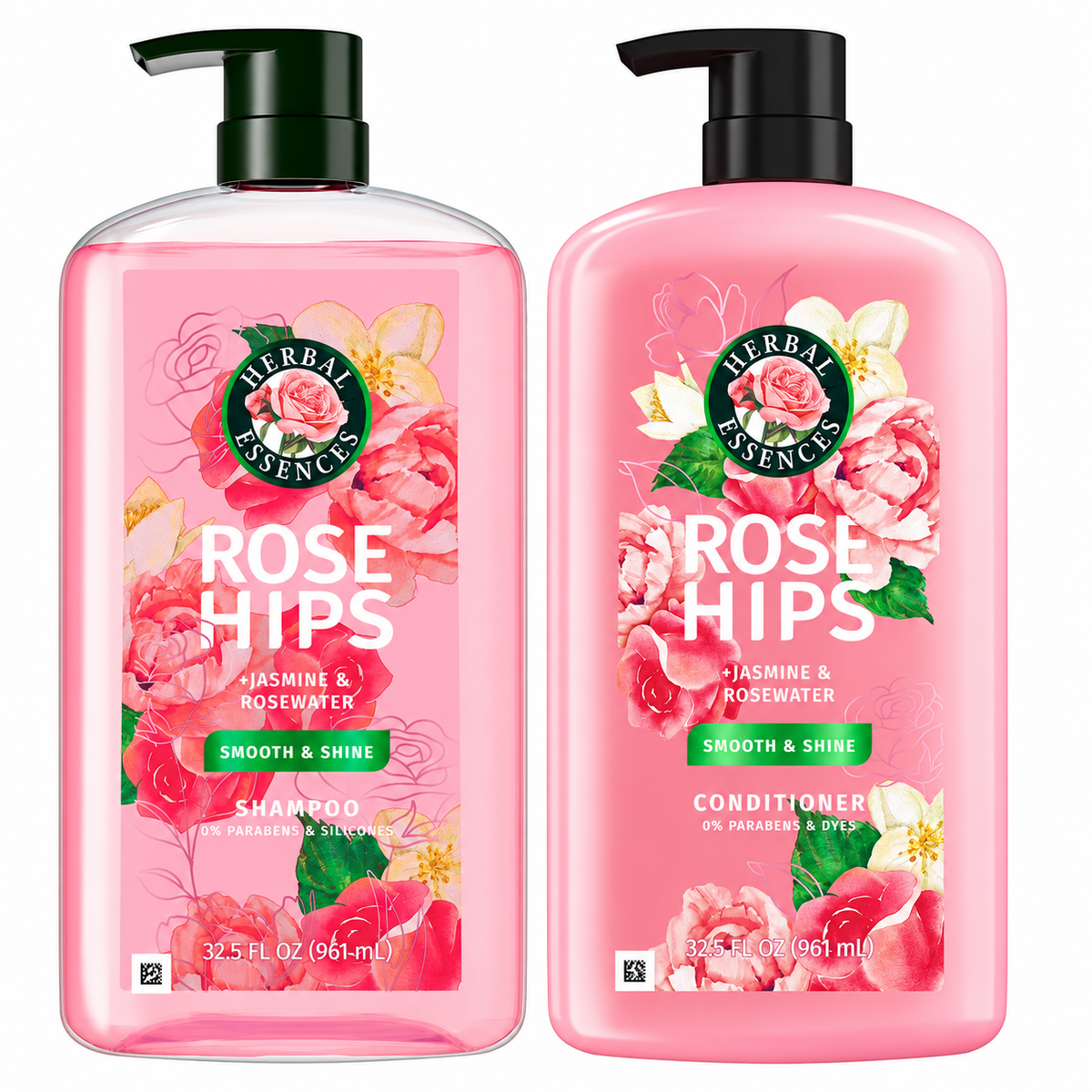 Herbal Essences Rose Hips Smooth & Shine Shampoo & Conditioner, 32.5 fl oz, 2 pk
