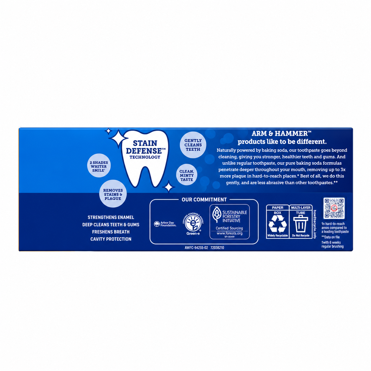 ARM & HAMMER Advance White Whitening Toothpaste, Clean Mint, 7.2 oz, 4-Pack