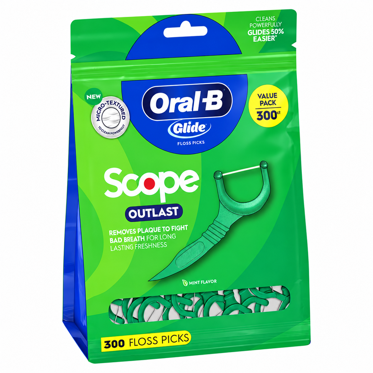 Oral-B Glide Floss Picks, Scope Outlast, 300 Count