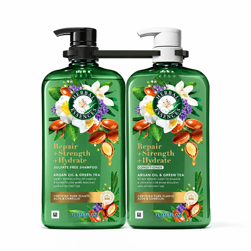 Herbal Essences Pure Plants Argan Oil & Green Tea Shampoo + Conditioner, 33.8 fl oz, 2 pk