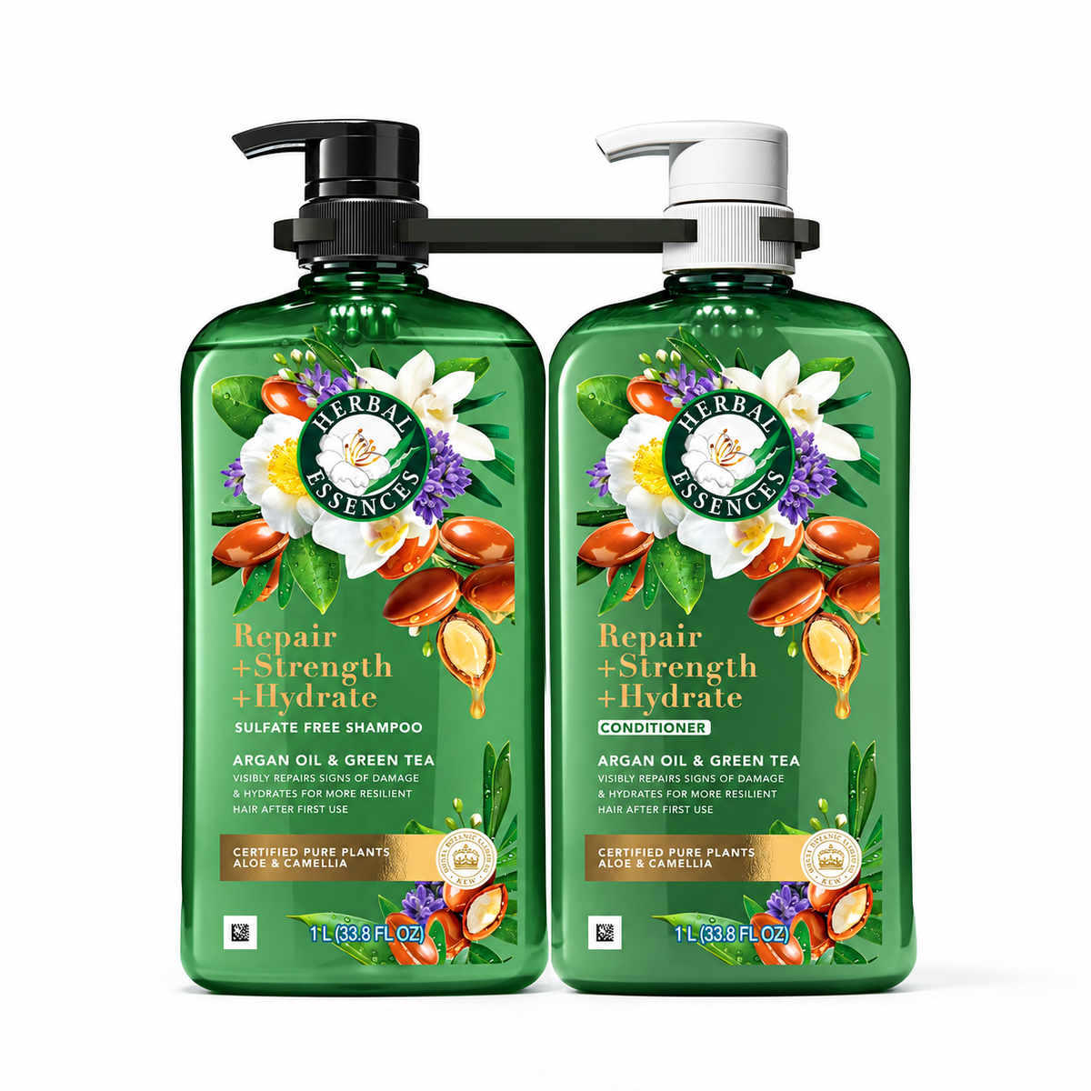 Herbal Essences Pure Plants Argan Oil & Green Tea Shampoo + Conditioner, 33.8 fl oz, 2 pk