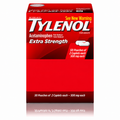 Tylenol Extra Strength Acetaminophen 500 mg, 2 Caplets per Pouch, 50 Pouches