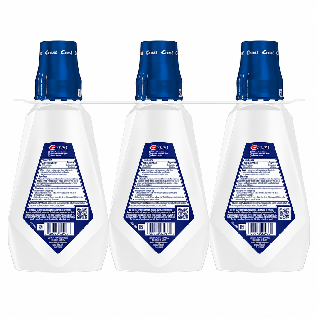 Crest Pro-Health Clean Breath Mouthwash, Spearmint, 33.8 fl oz, 3-Pack
