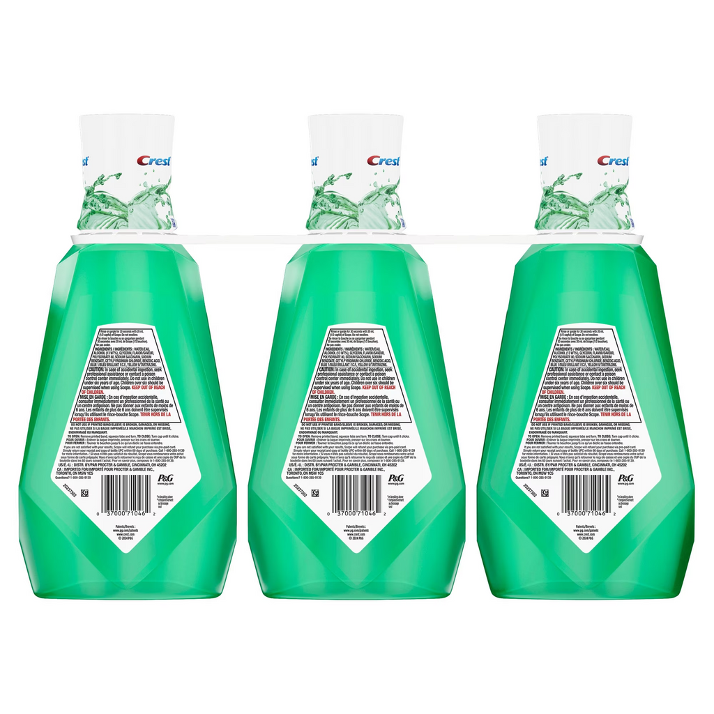 Crest Scope Outlast Mouthwash, Fresh Mint, 33.8 fl oz, 3-Pack