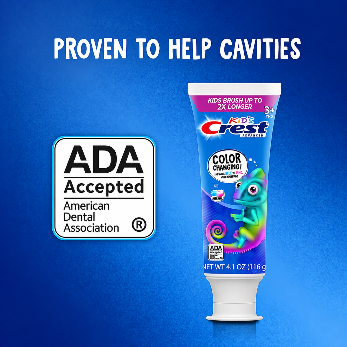 Crest Kid's Advanced Color Changing Toothpaste, Bubblegum, 4.2 oz, 4-Pack