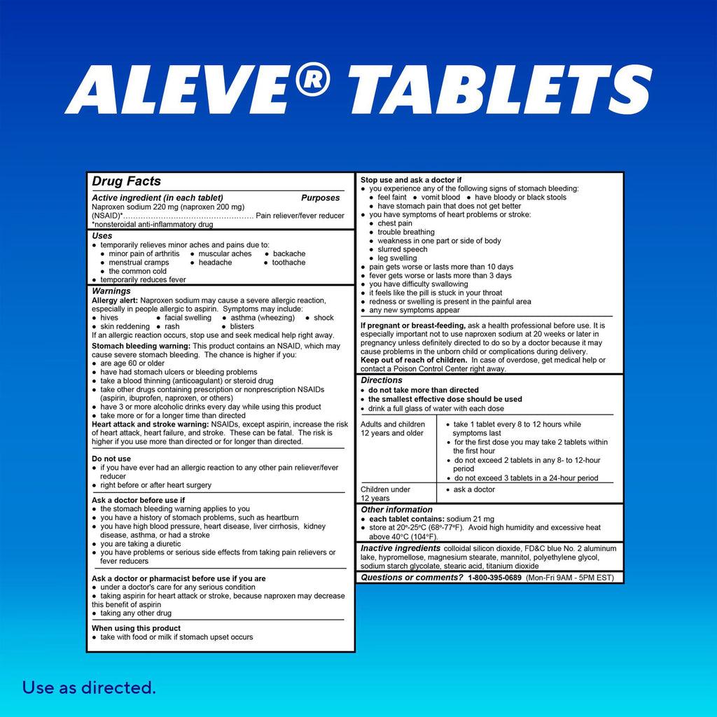 Aleve Soft-Grip Arthritis Caplets, Naproxen Sodium 220 mg, 320 ct