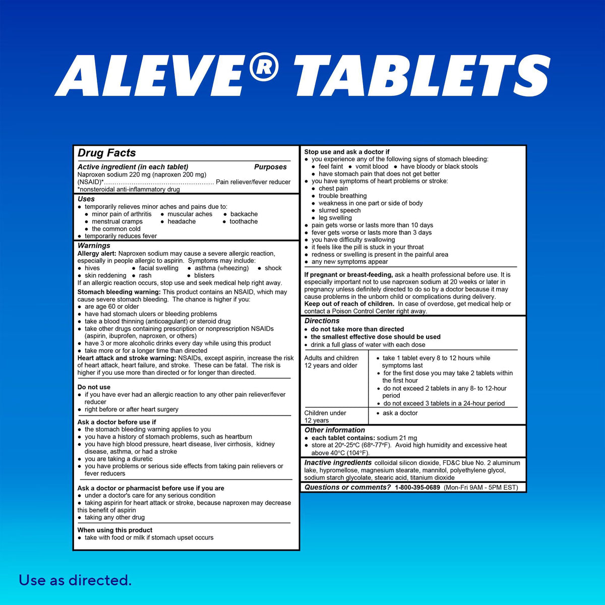 Aleve Soft-Grip Arthritis Caplets, Naproxen Sodium 220 mg, 320 ct