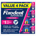 Fixodent Advanced Max Hold Denture Adhesive Cream, 2.2 oz, 4-Pack