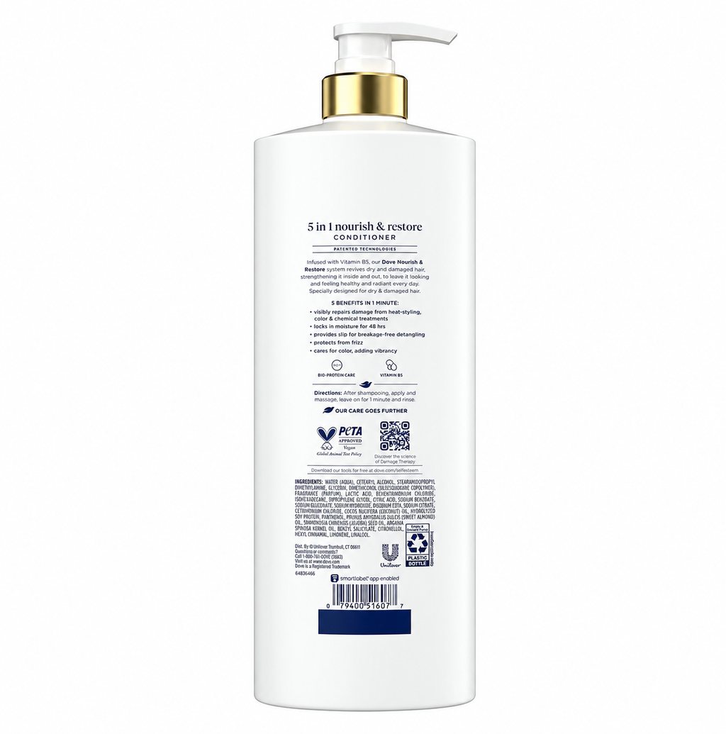 Dove Nourish & Restore 5-in-1 Conditioner, 33.8 fl oz