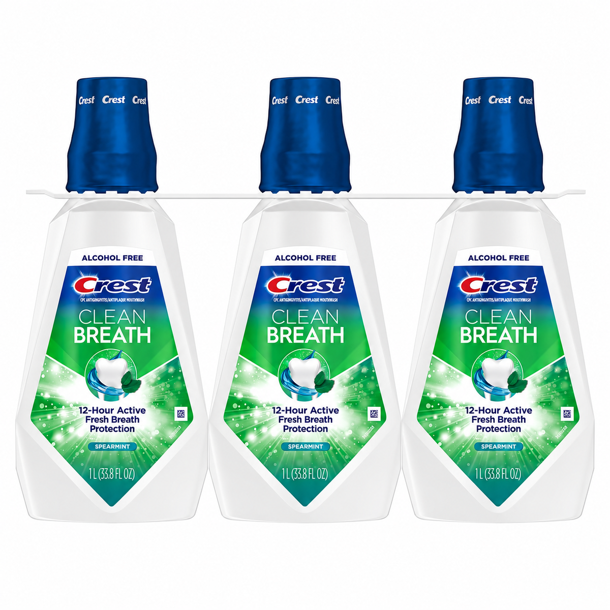 Crest Pro-Health Clean Breath Mouthwash, Spearmint, 33.8 fl oz, 3-Pack