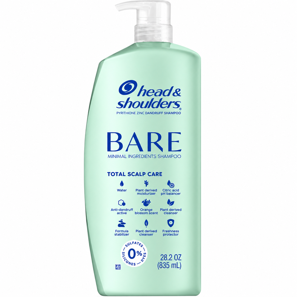 Head & Shoulders BARE Total Scalp Care Anti-Dandruff Shampoo, 28.2 fl oz