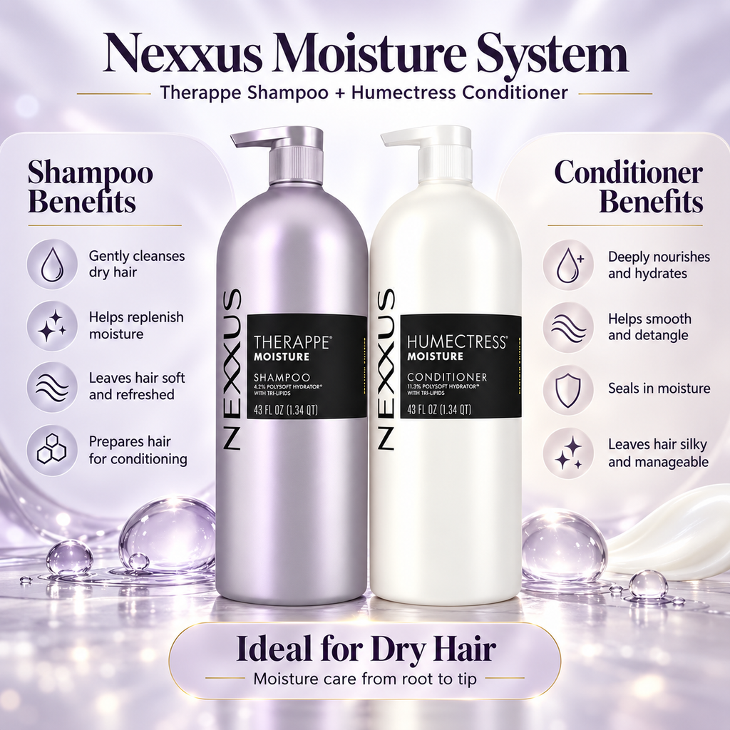 Nexxus Therappe Moisture Shampoo for Dry Hair, 43 fl oz