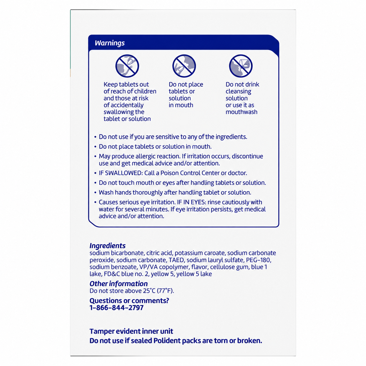 Polident Rapid Clean Dental Appliance Cleanser Tablets, 102 Count, 2-Pack