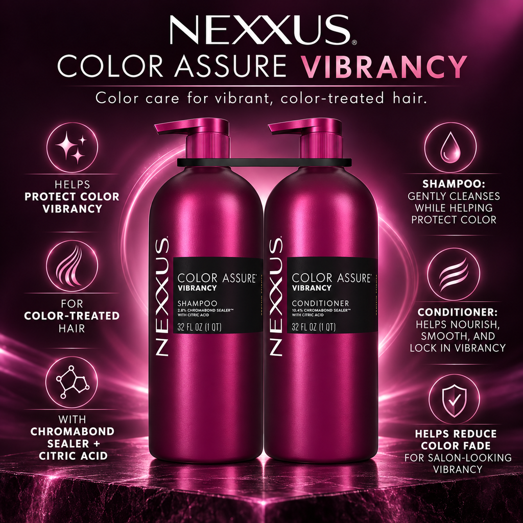 Nexxus Color Assure Shampoo & Conditioner for Color-Treated Hair, 32 fl oz, 2 pk