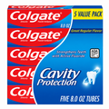 Colgate Cavity Protection Toothpaste with Fluoride, Regular Flavor, 8 oz, 5-Pack