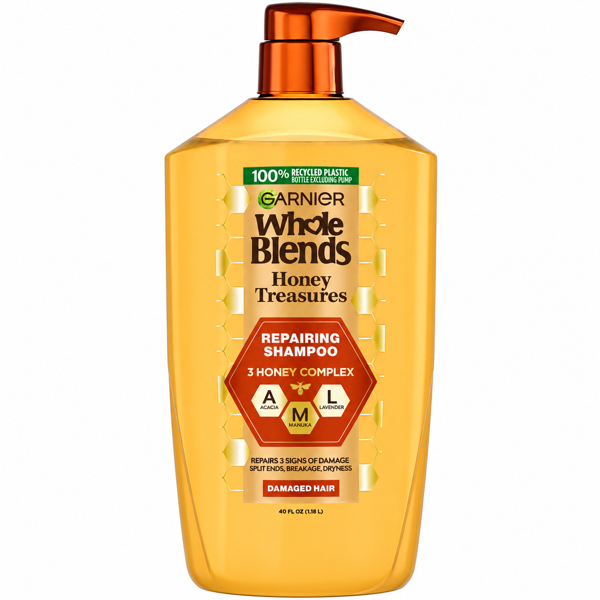 Garnier Whole Blends Honey Treasures Repairing Shampoo, 40 fl oz