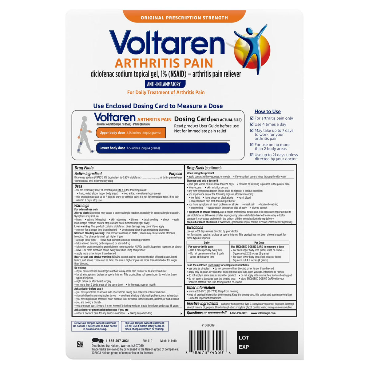 Voltaren Arthritis Pain Relief Gel, 5.3 oz 2 pk + 1.7 oz