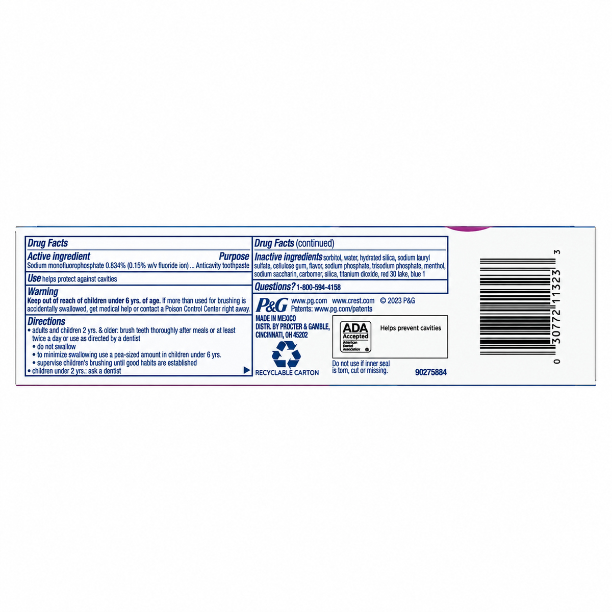 Crest Kid's Advanced Color Changing Toothpaste, Bubblegum, 4.2 oz, 4-Pack