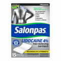 Salonpas Lidocaine 4% Pain Relieving Gel-Patch, 15 ct