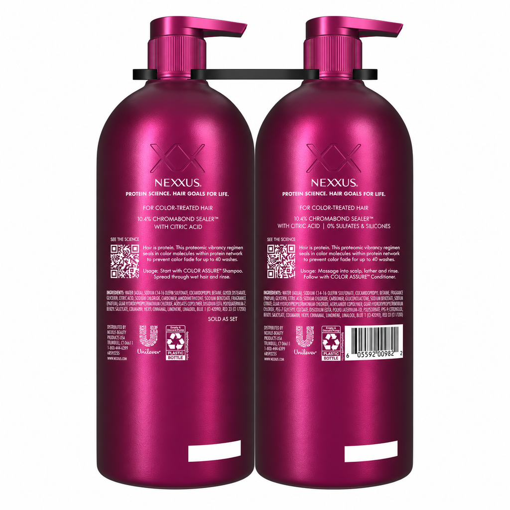 Nexxus Color Assure Shampoo & Conditioner for Color-Treated Hair, 32 fl oz, 2 pk
