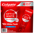 Colgate Optic White Platinum Teeth Whitening Toothpaste, 4.1 oz, 4-Pack