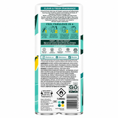 Batiste Original Dry Shampoo, 3.81 oz., 2-Pack