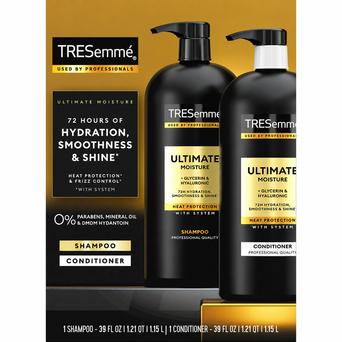 TRESemmé Ultimate Moisture Shampoo & Conditioner, 39 fl oz, 2-Pack