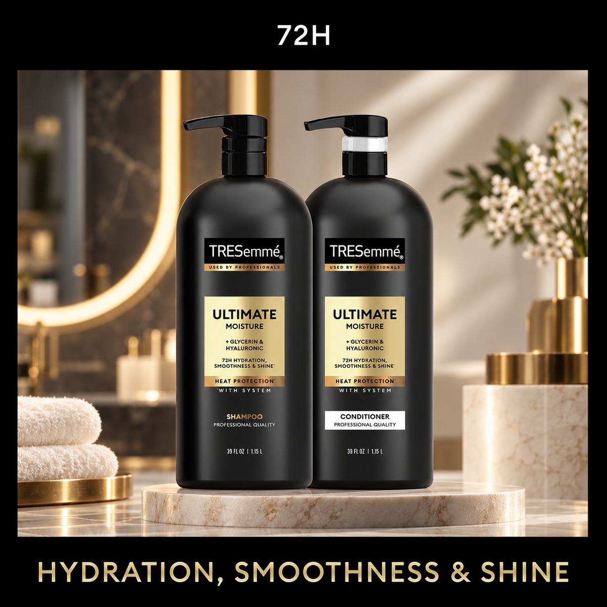 TRESemmé Ultimate Moisture Shampoo & Conditioner, 39 fl oz, 2-Pack