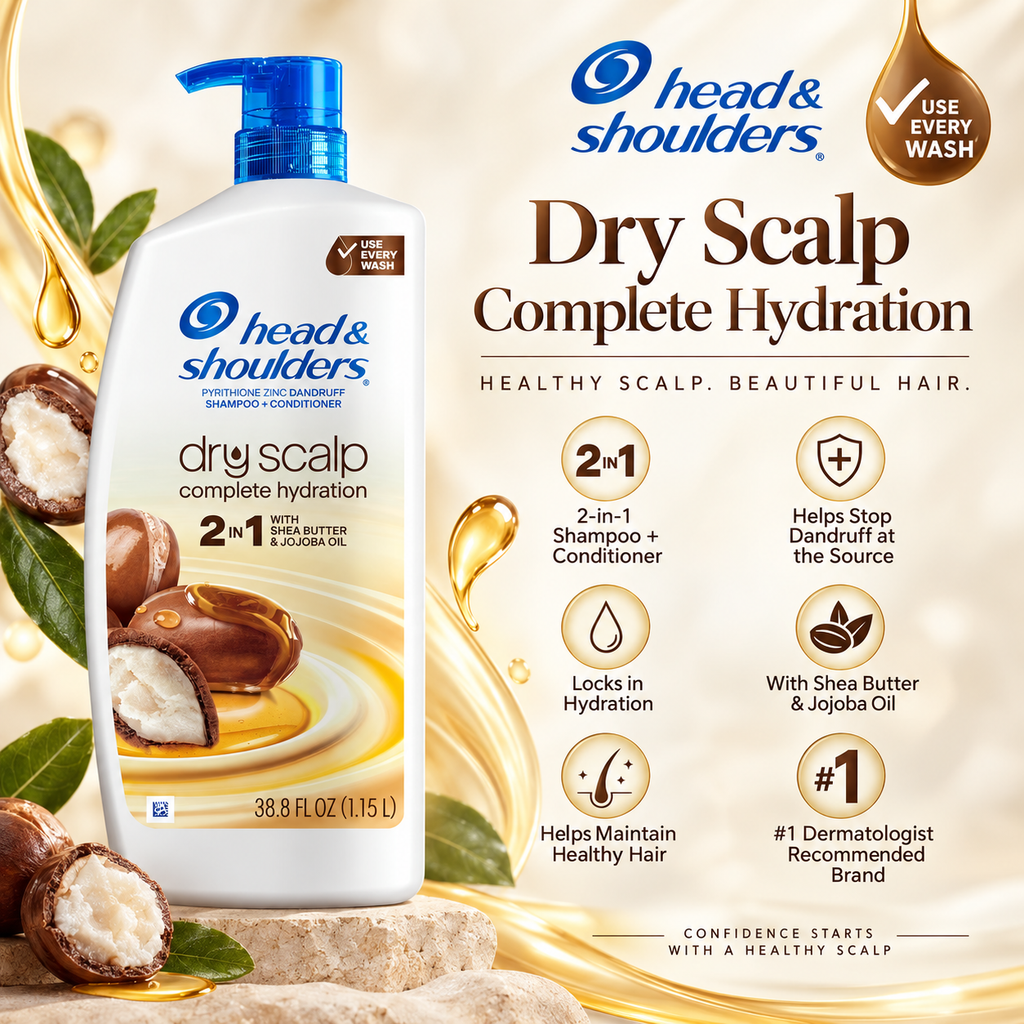 Head & Shoulders Dry Scalp Care 2-in-1 Shampoo + Conditioner, 38.8 fl oz