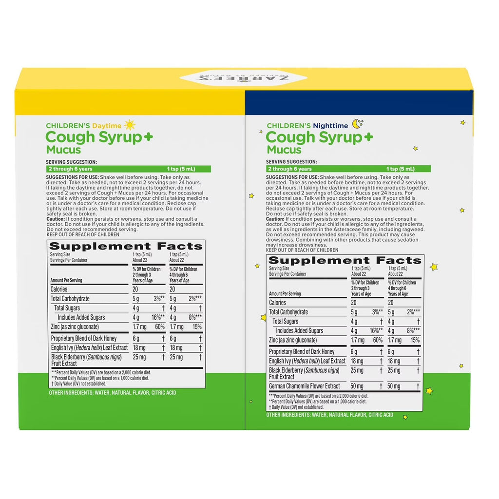 Zarbee’s Kids Cough Syrup + Mucus Day & Night, Mixed Berry, 4 fl oz, 3 pk