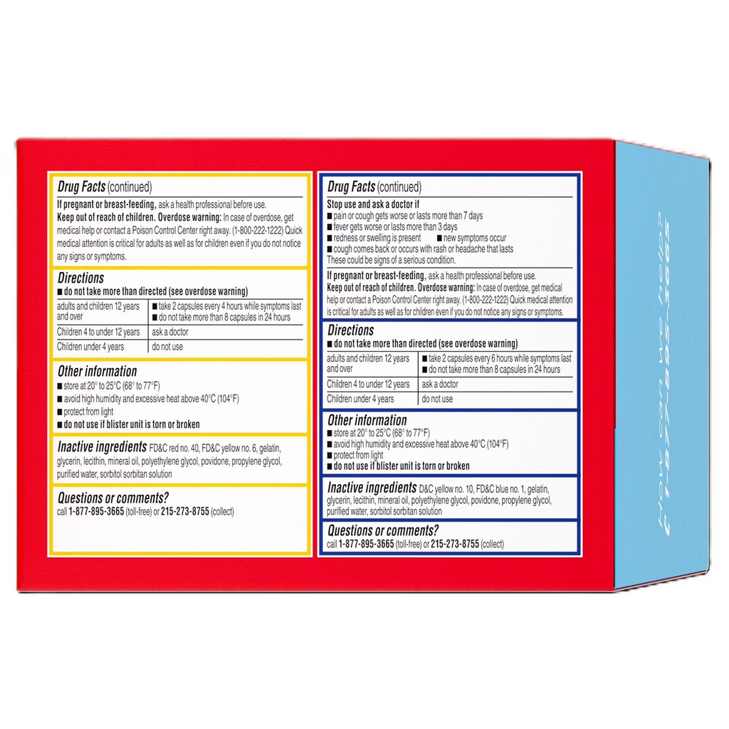 Tylenol Cold + Flu Multi-Symptom Liquid Gels, Day/Night, 72 ct