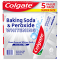 Colgate Baking Soda & Peroxide Whitening Toothpaste, Brisk Mint, 8 oz, 5-Pack