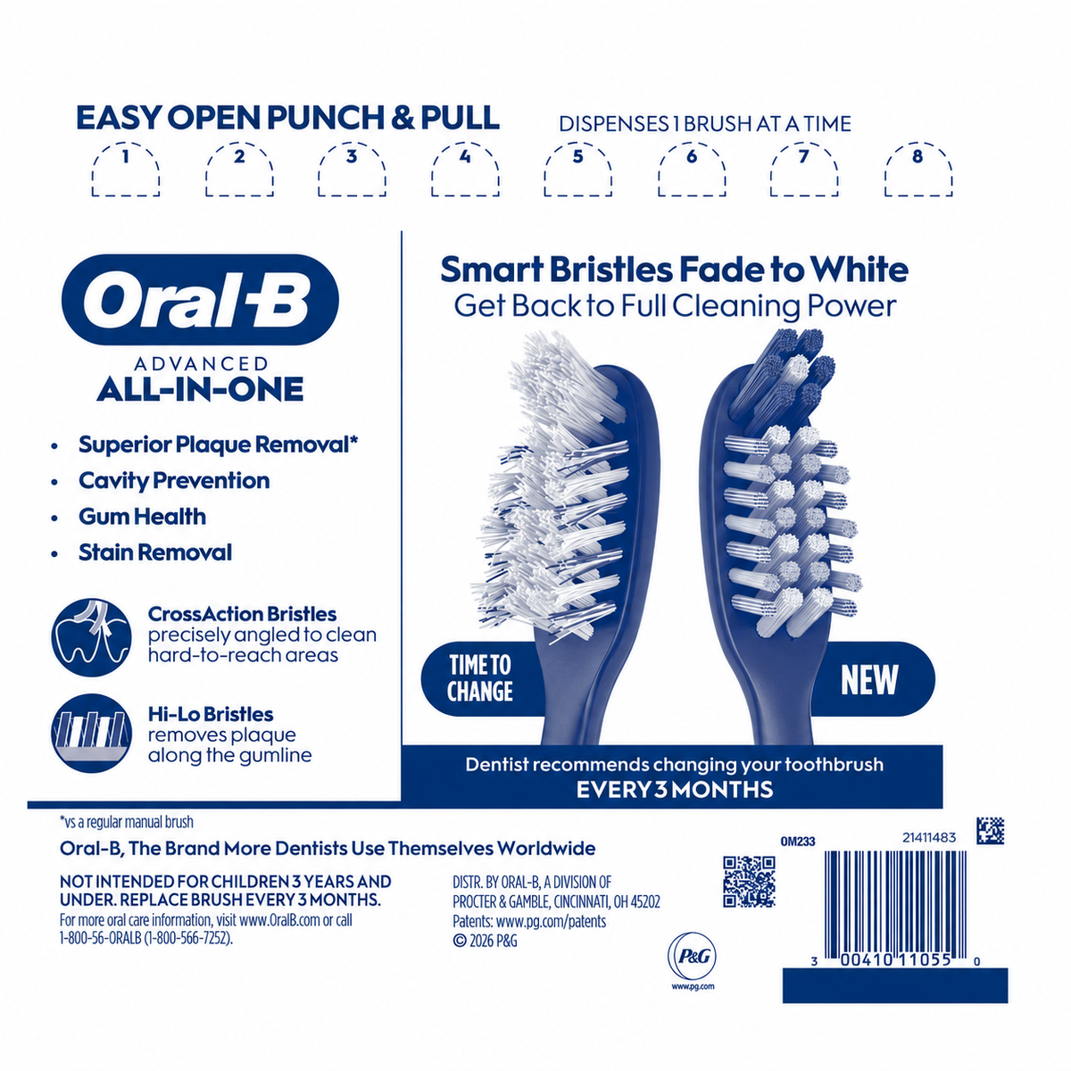 Oral-B ProHealth Advanced Manual Soft Toothbrush, 8 Count